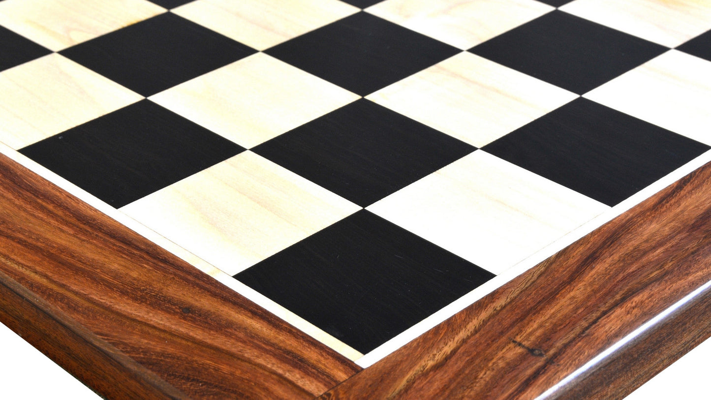 21" Grandmaster Series Ebony Wood Chess Board - Ebony & Maple Wood - 55mm Square