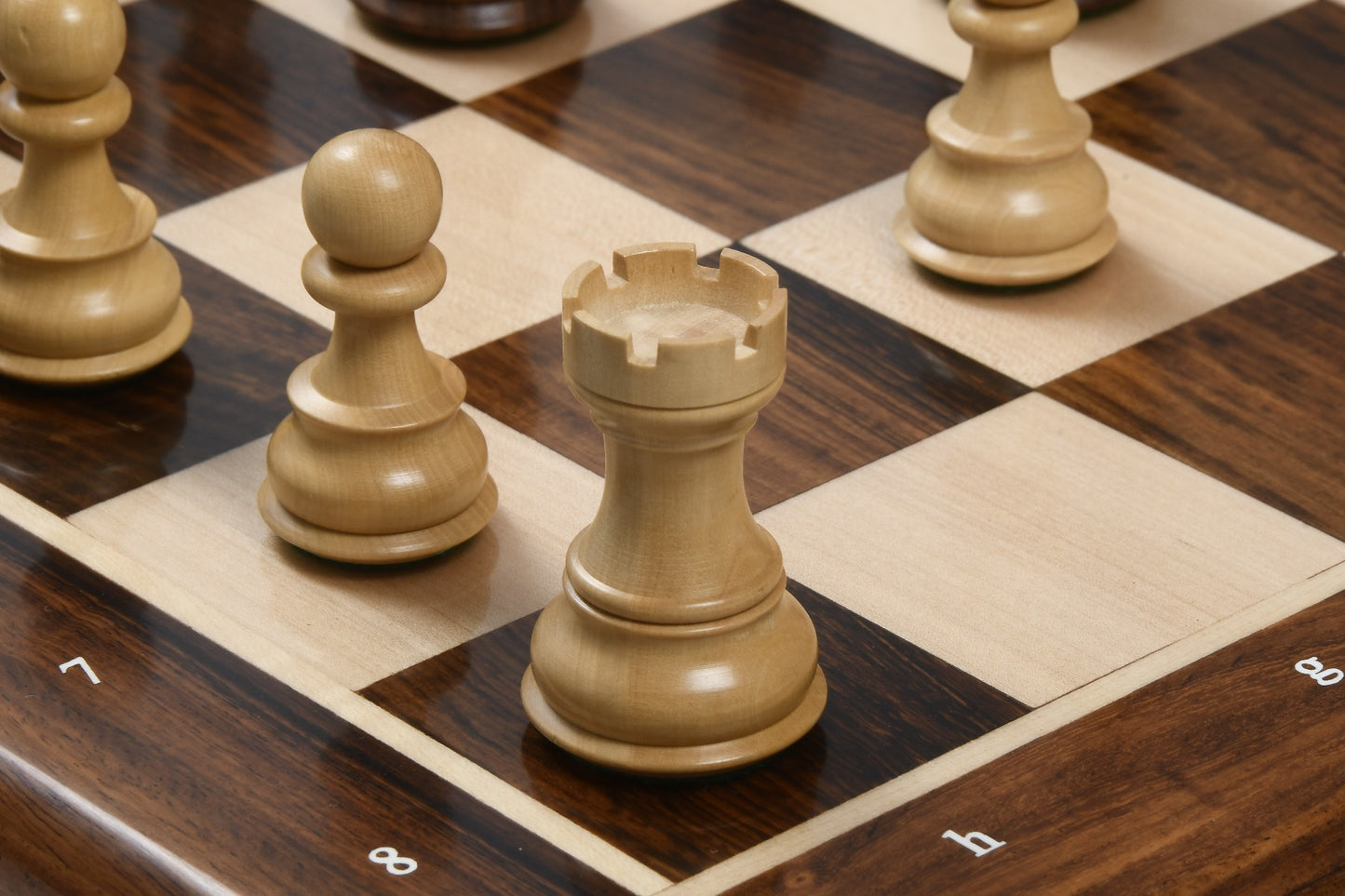 3.9" Russian Zagreb Chess Pieces Only set – Weighted Golden Rosewood & Boxwood