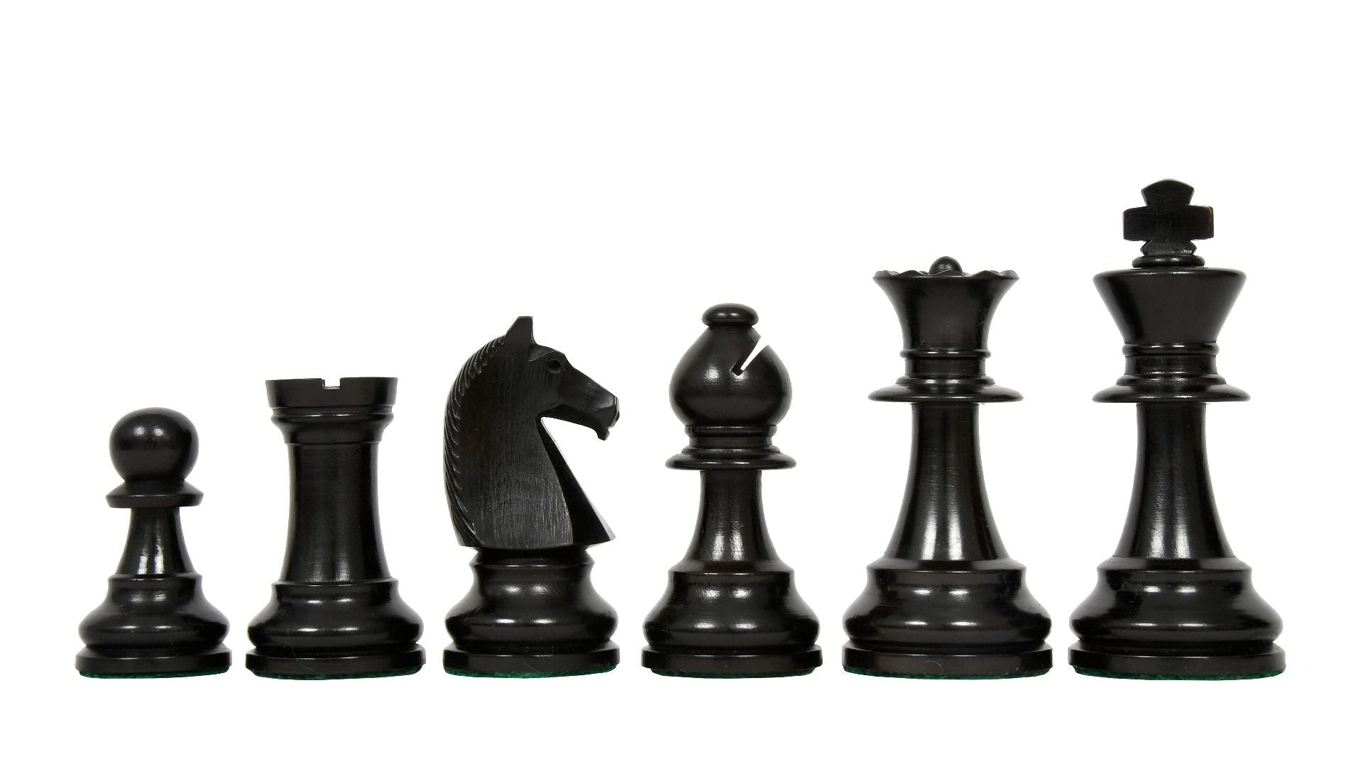 90s Repro 3.6" French Chavet Championship Tournament Chess Pieces Only-Weighted Ebonised Boxwood - Chess Villa