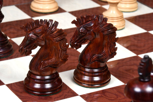 The Premium Collection - 4.4" Wellington Luxury Staunton Chess Pieces Only Set – Triple Weighted Budrose Wood