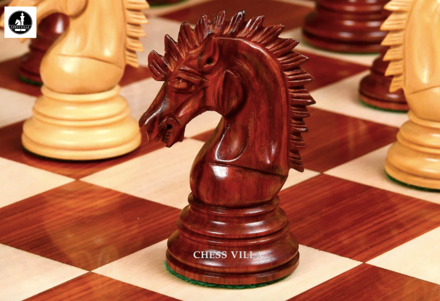 The Premium Collection- Cyrus Luxury Staunton Chess Pieces Only Set- Triple Weighted Budrose Wood & Boxwood - 4.4" King