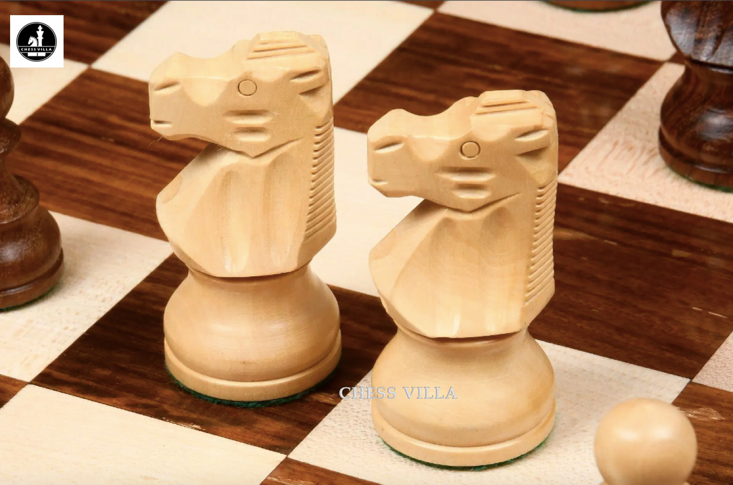 Repro 1890 French Lardy Staunton Chess Pieces Only Set – Golden Rosewood & Boxwood