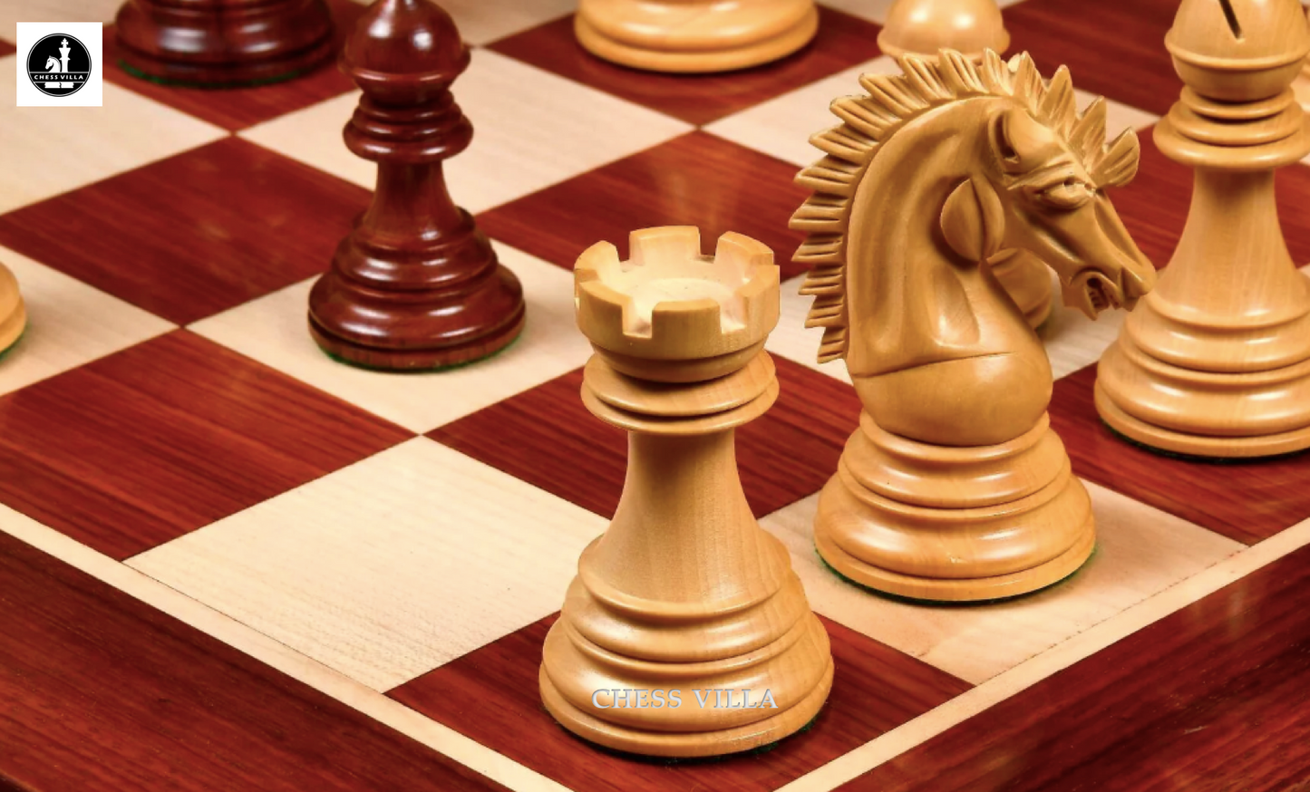 The Premium Collection- Cyrus Luxury Staunton Chess Pieces Only Set- Triple Weighted Budrose Wood & Boxwood - 4.4" King