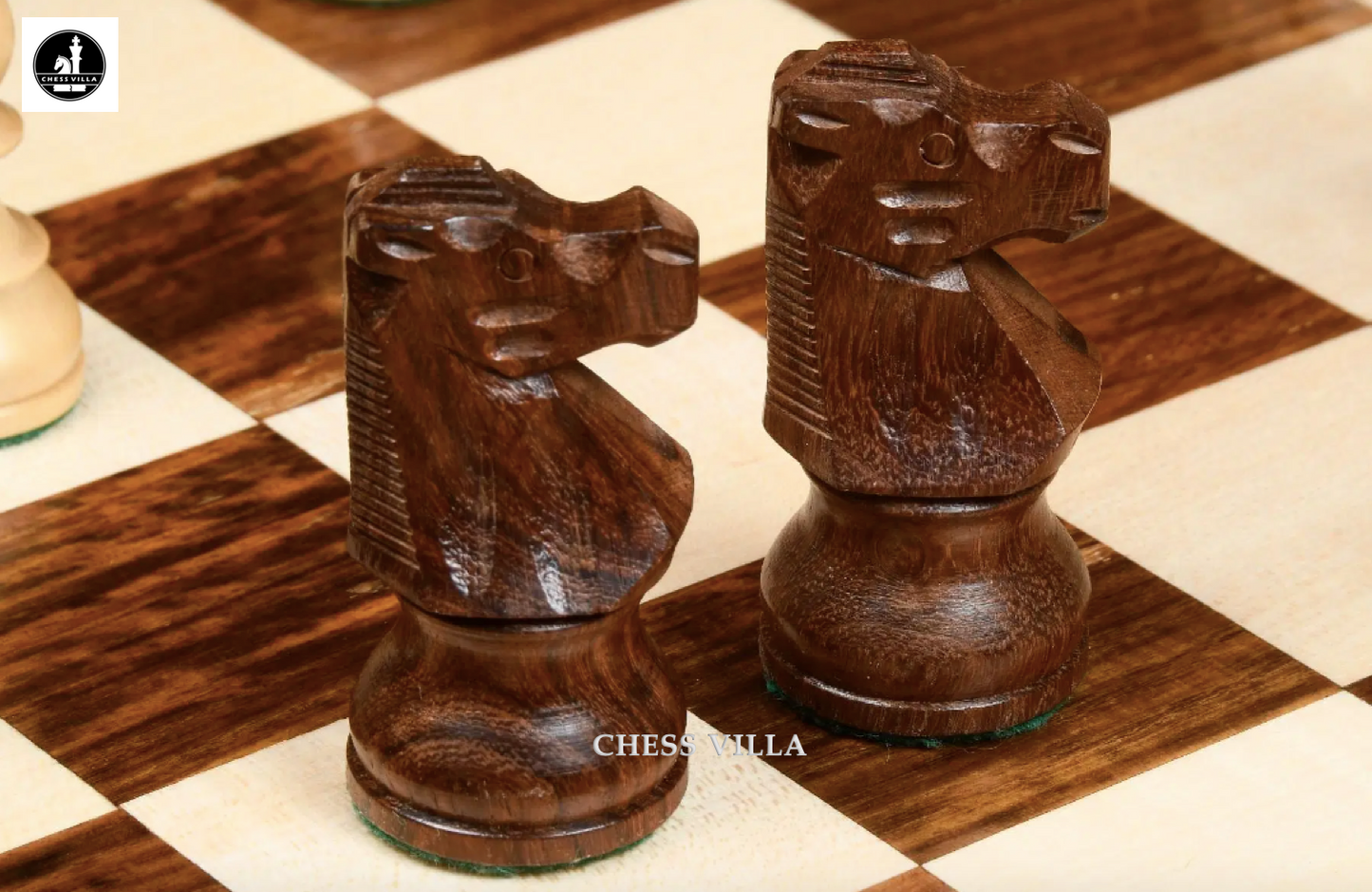 Repro 1890 French Lardy Staunton Chess Pieces Only Set – Golden Rosewood & Boxwood