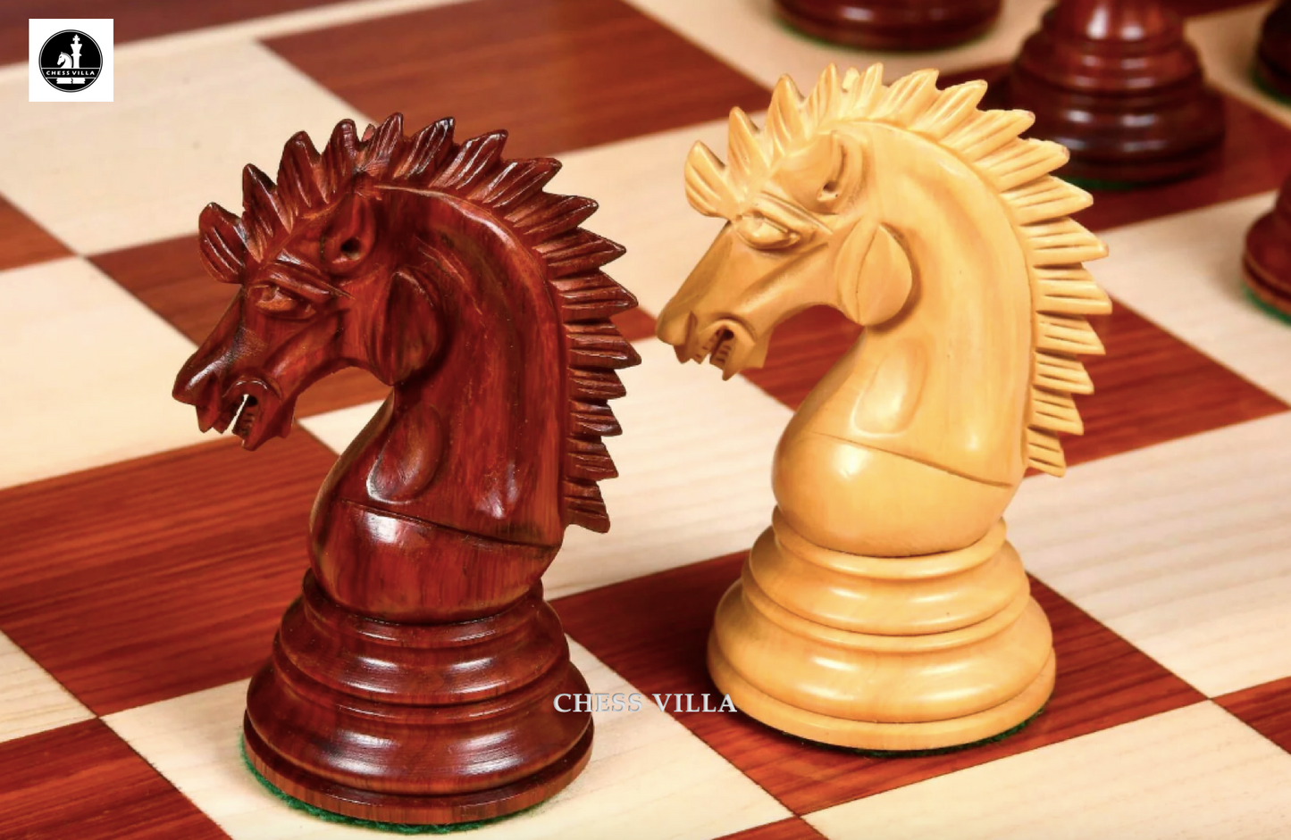 The Premium Collection- Cyrus Luxury Staunton Chess Pieces Only Set- Triple Weighted Budrose Wood & Boxwood - 4.4" King