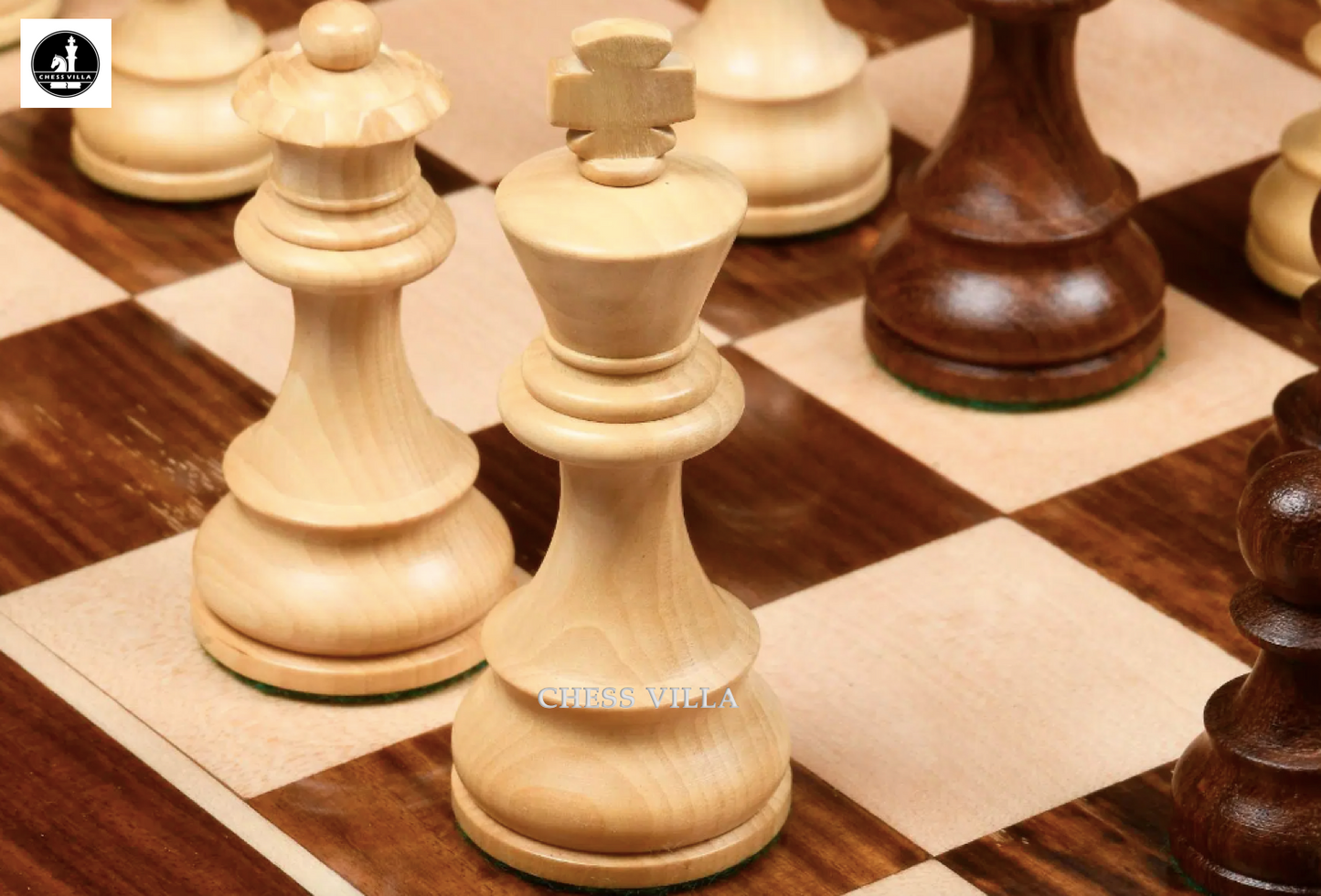 Repro 1890 French Lardy Staunton Chess Pieces Only Set – Golden Rosewood & Boxwood