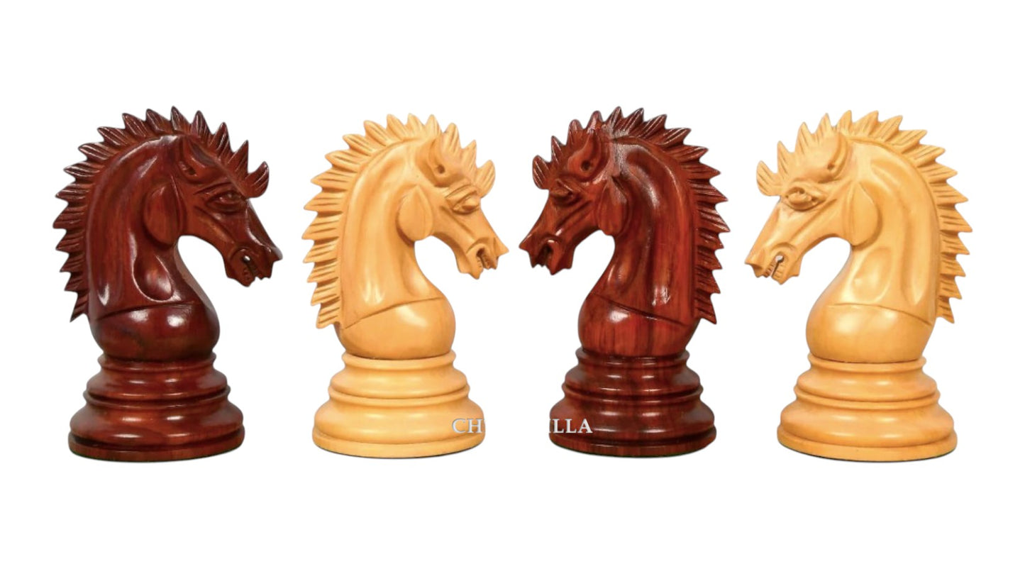 The Premium Collection- Cyrus Luxury Staunton Chess Pieces Only Set- Triple Weighted Budrose Wood & Boxwood - 4.4" King