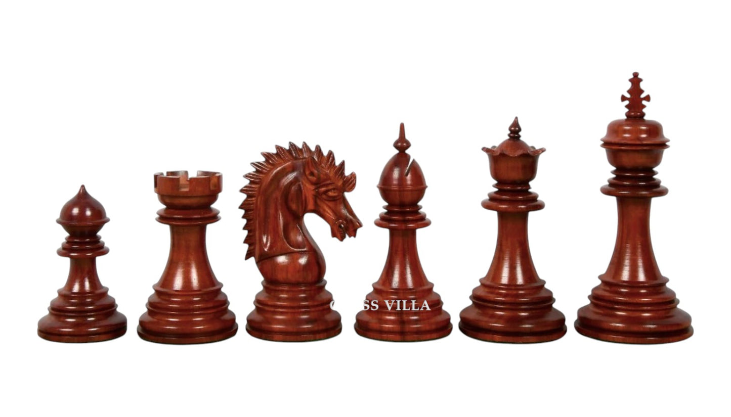 The Premium Collection- Cyrus Luxury Staunton Chess Pieces Only Set- Triple Weighted Budrose Wood & Boxwood - 4.4" King
