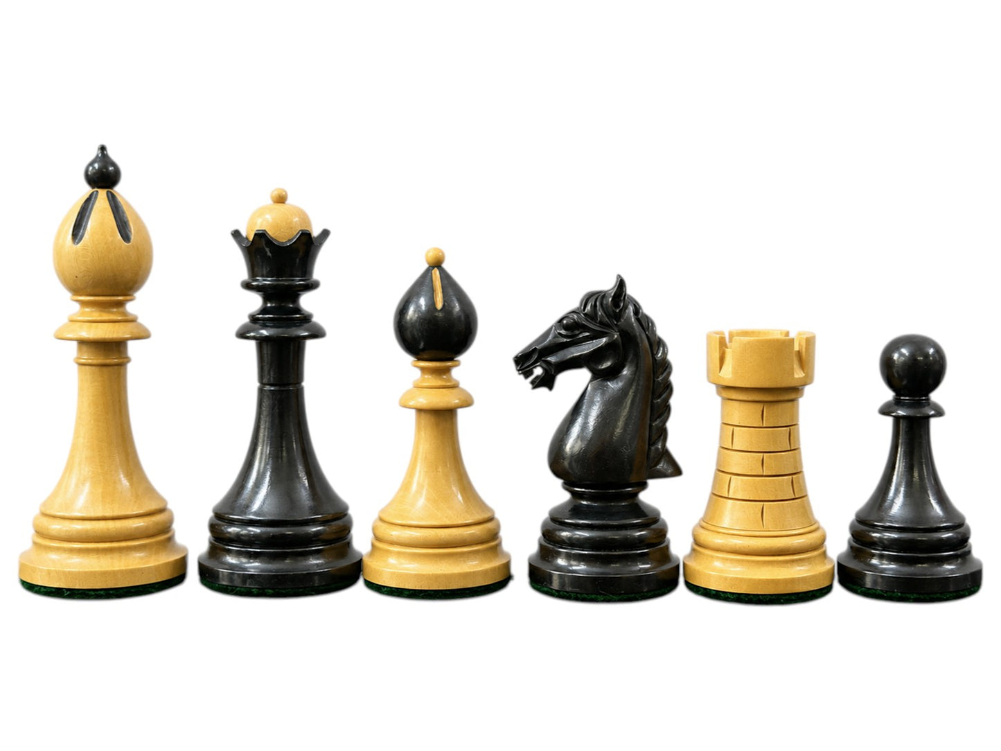 Reproduction 1951-1954 "ČESKÁ KLUBOVKA" Fide Tournament Czech 4" Chess Pieces- Weighted Ebony & Boxwood