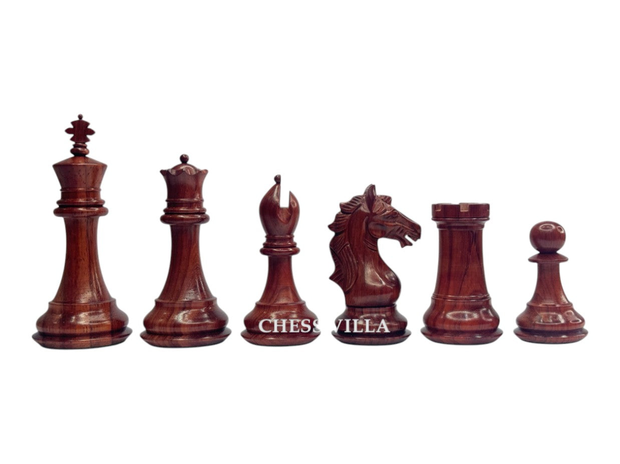 The Cremona Series Staunton Chess Pieces- 4" King- Double Weighted Bud Rosewood