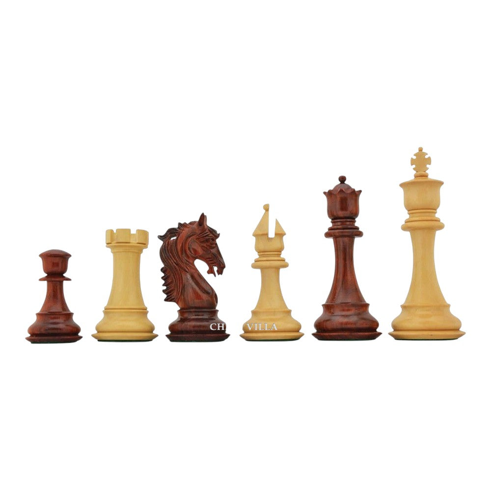 4.5" Heritage Series Premium Staunton Chess Pieces Only Set- Triple Weighted Budrose Wood