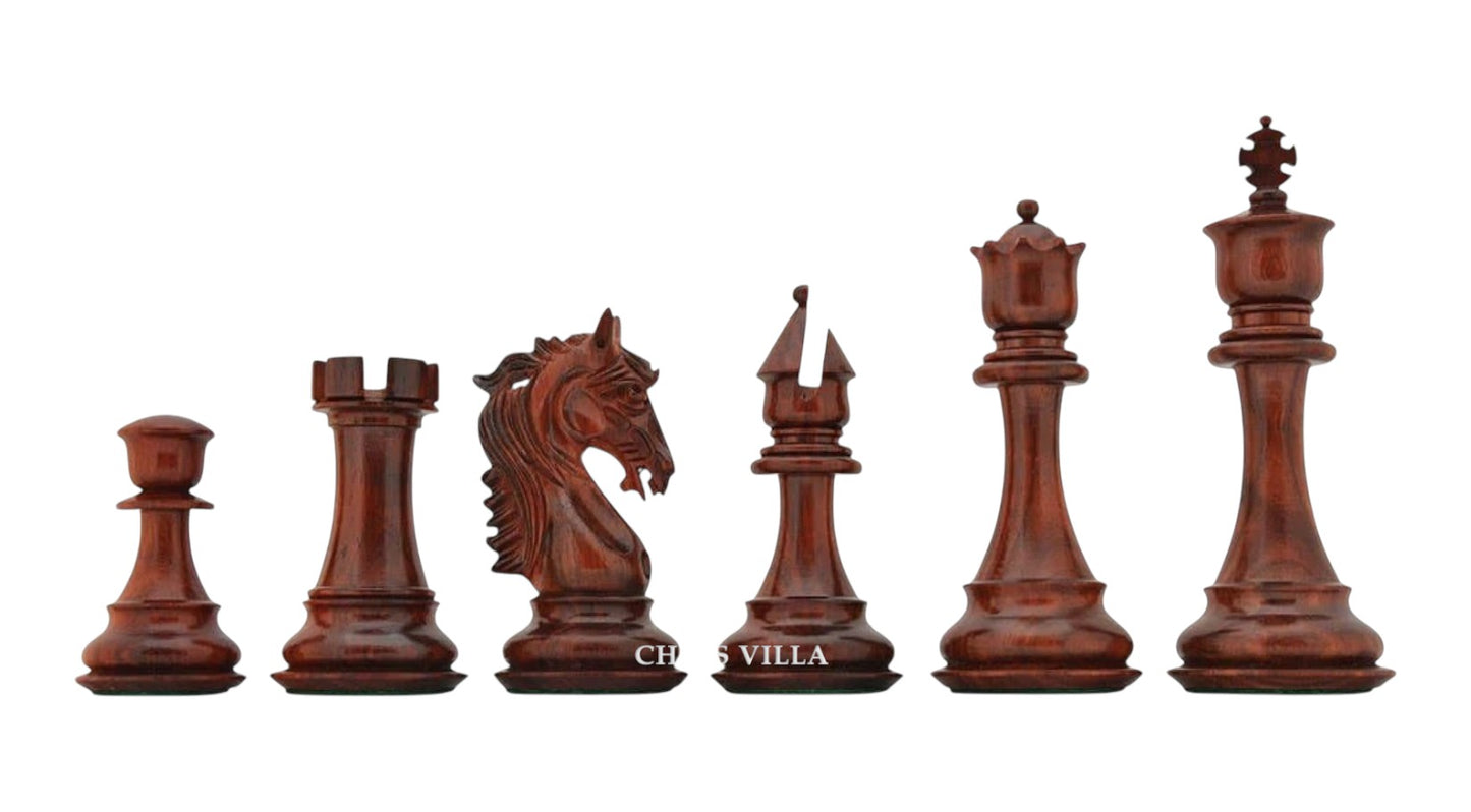 4.5" Heritage Series Premium Staunton Chess Pieces Only Set- Triple Weighted Budrose Wood