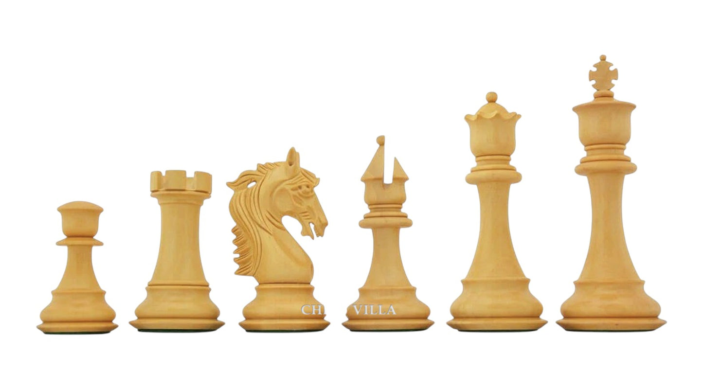 4.5" Heritage Series Premium Staunton Chess Pieces Only Set- Triple Weighted Budrose Wood