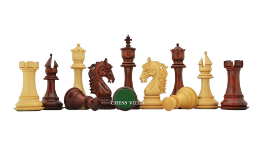 4.5" Heritage Series Premium Staunton Chess Pieces Only Set- Triple Weighted Budrose Wood