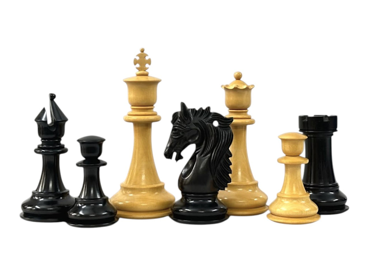 4.5" Heritage Series Premium Staunton Chess Pieces Only Set- Triple Weighted Ebony
