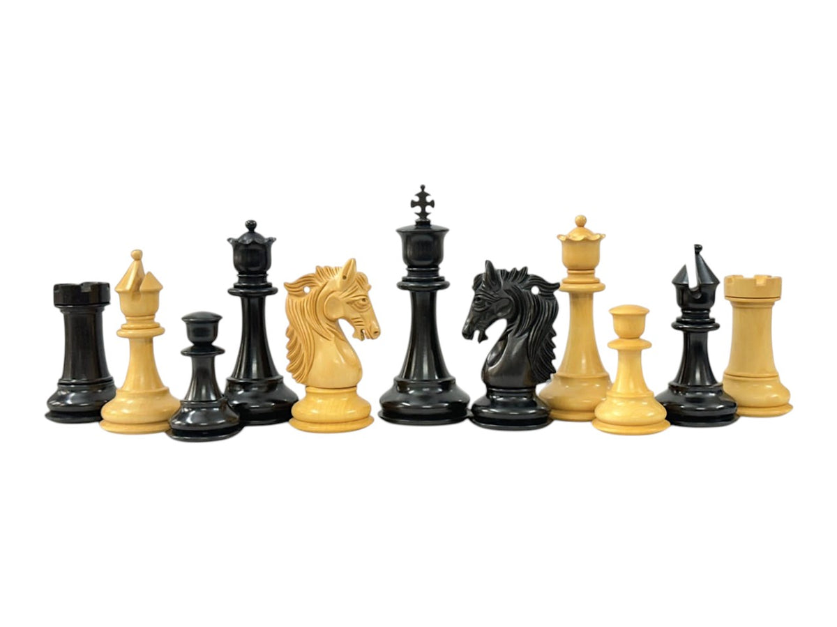 4.5" Heritage Series Premium Staunton Chess Pieces Only Set- Triple Weighted Ebony