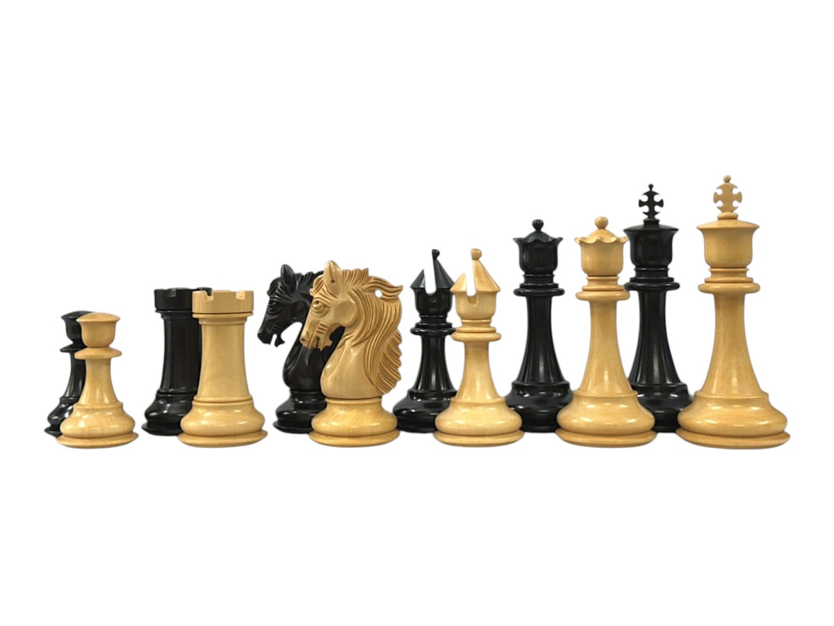 4.5" Heritage Series Premium Staunton Chess Pieces Only Set- Triple Weighted Ebony