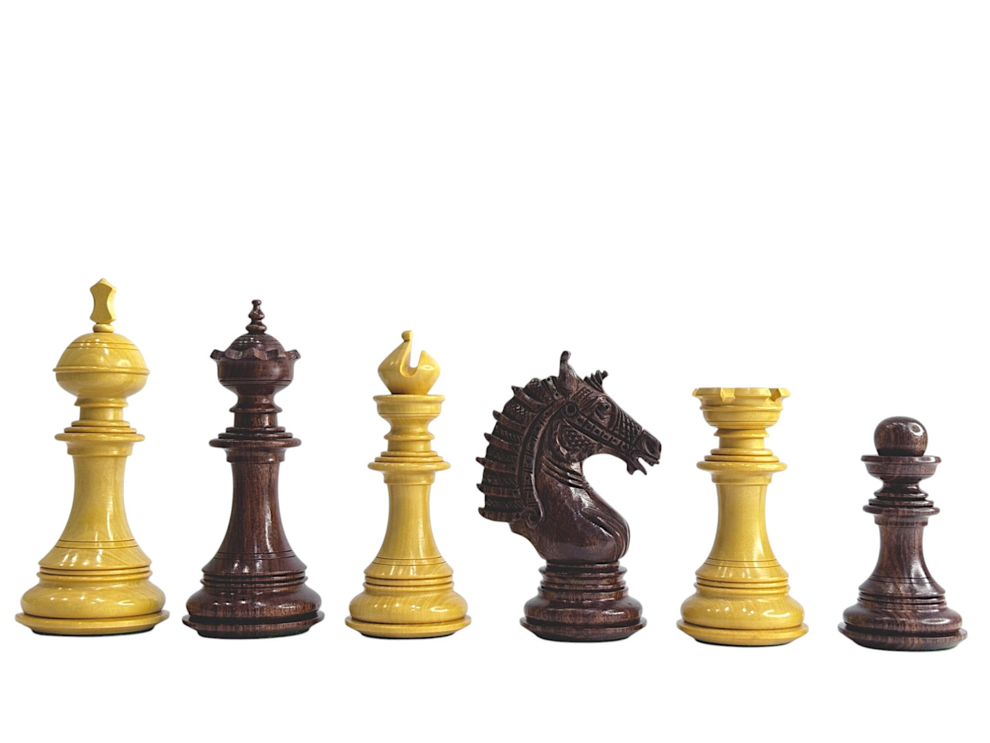 The Sikh Empire Series Handmade Luxury Chess Pieces Only Set - Triple Weighted Rosewood - 4.5" King