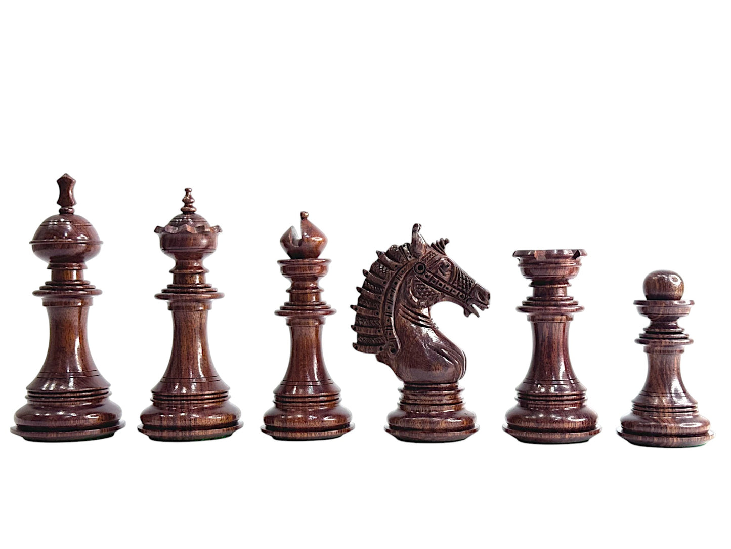 The Sikh Empire Series Handmade Luxury Chess Pieces Only Set - Triple Weighted Rosewood - 4.5" King