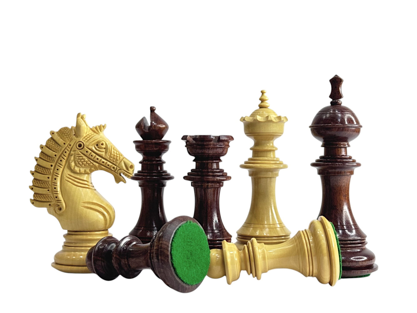 The Sikh Empire Series Handmade Luxury Chess Pieces Only Set - Triple Weighted Rosewood - 4.5" King