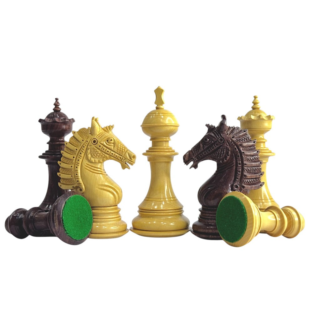 The Sikh Empire Series Handmade Luxury Chess Pieces Only Set - Triple Weighted Rosewood - 4.5" King