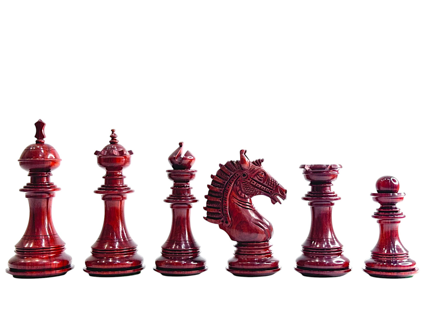 The Sikh Empire Series Handmade Luxury Chess Pieces Only Set - Triple Weighted Bud Rosewood - 4.5" King