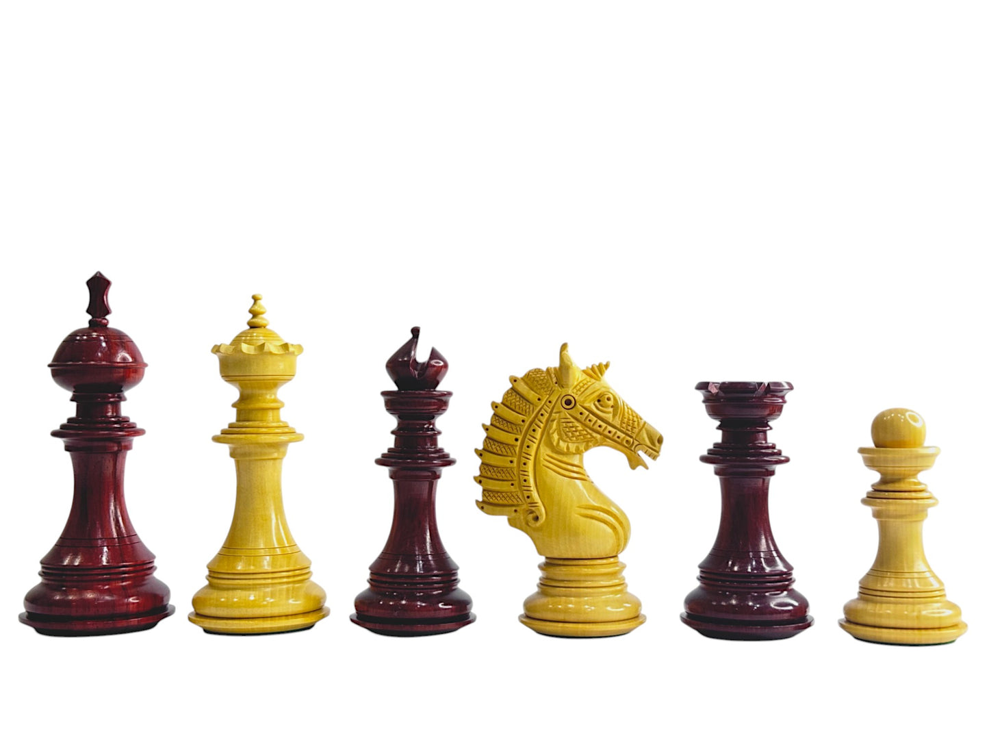 The Sikh Empire Series Handmade Luxury Chess Pieces Only Set - Triple Weighted Bud Rosewood - 4.5" King