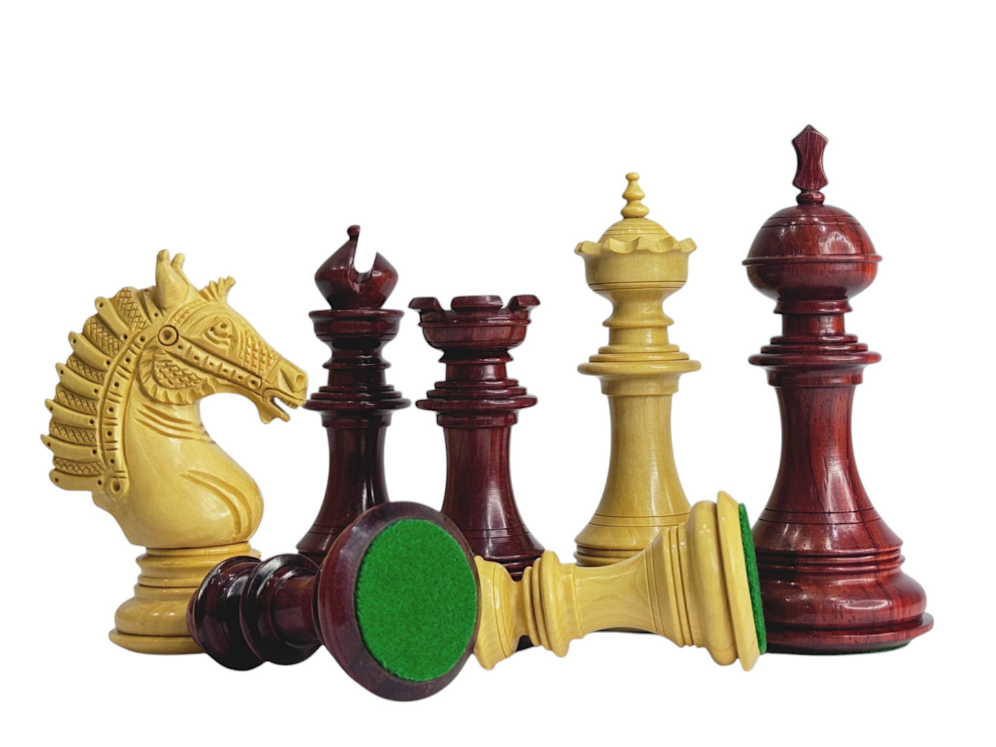 The Sikh Empire Series Handmade Luxury Chess Pieces Only Set - Triple Weighted Bud Rosewood - 4.5" King