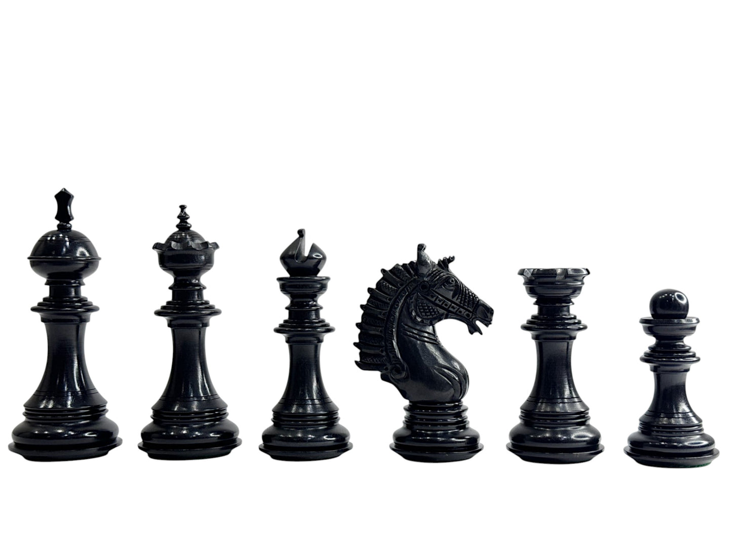 The Sikh Empire Series Handmade Luxury Chess Pieces Only Set - Triple Weighted Ebony Wood - 4.5" King