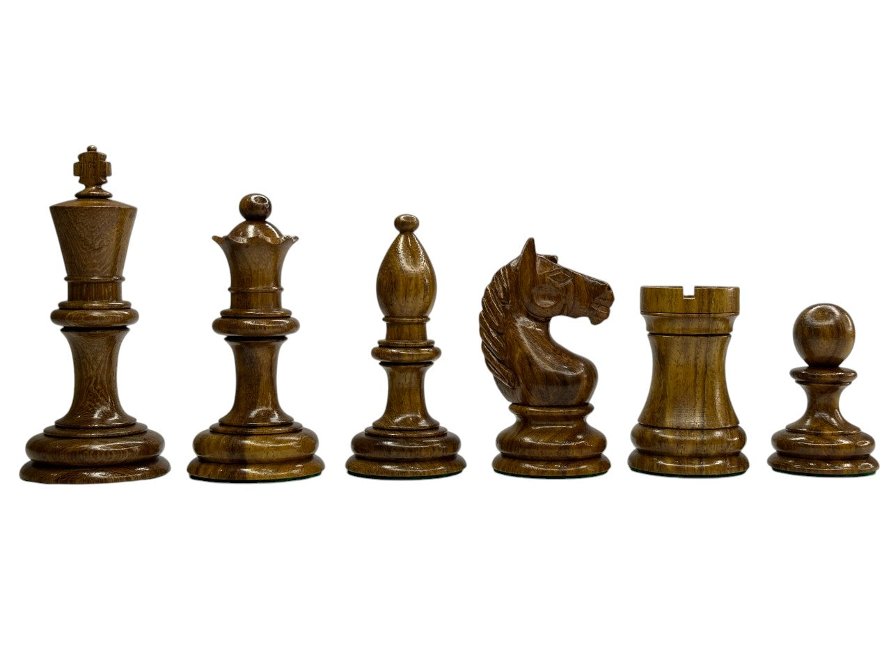 1933 Botvinnik Flohr-I Soviet Chess Pieces Only Set -Golden Rosewood- 3.6" King