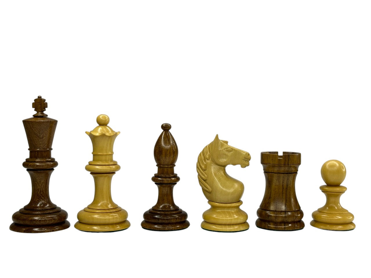 1933 Botvinnik Flohr-I Soviet Chess Pieces Only Set -Golden Rosewood- 3.6" King