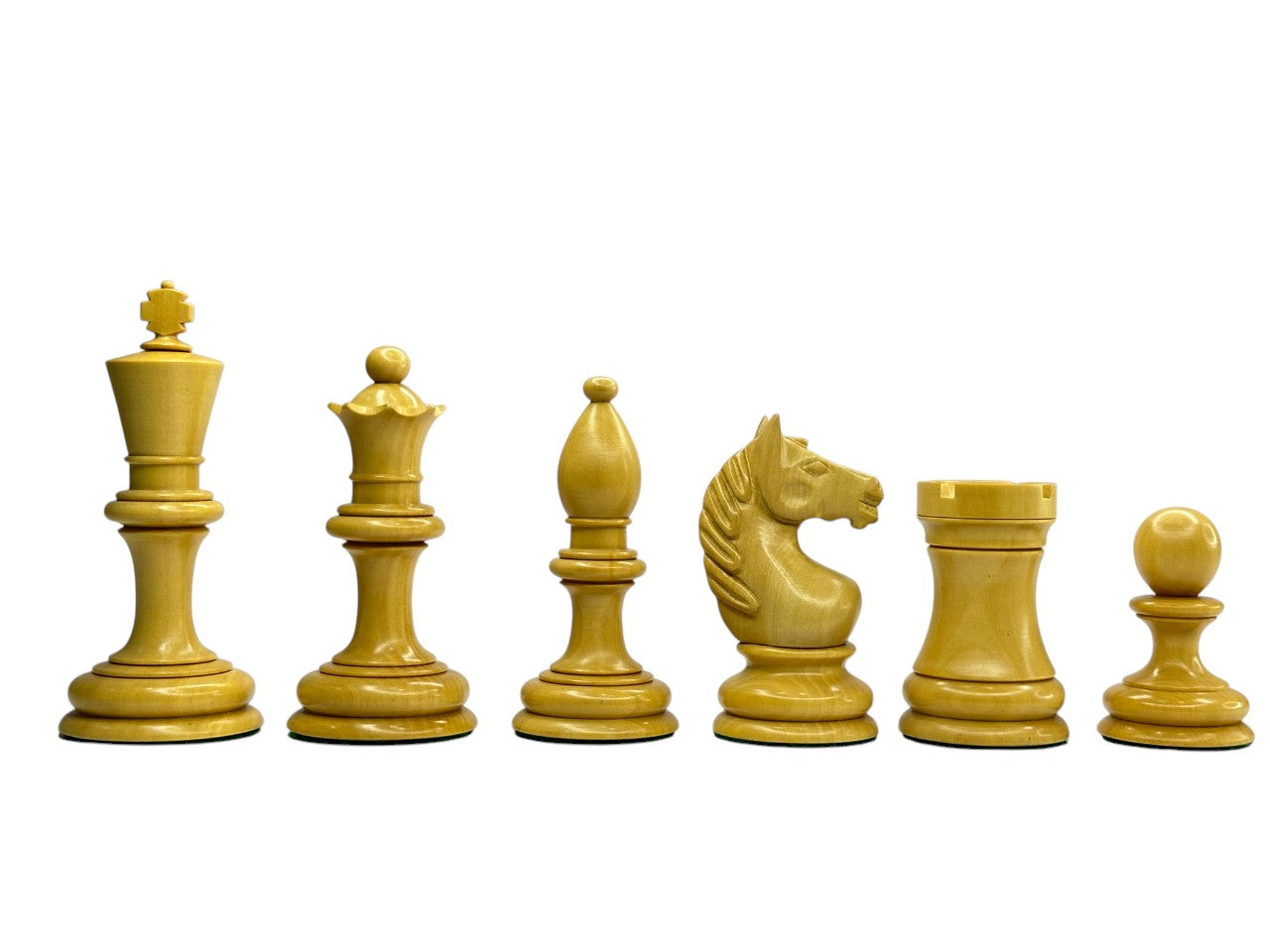 1933 Botvinnik Flohr-I Soviet Chess Pieces Only Set -Golden Rosewood- 3.6" King