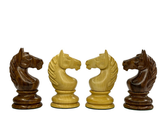 1933 Botvinnik Flohr-I Soviet Chess Pieces Only Set -Golden Rosewood- 3.6" King