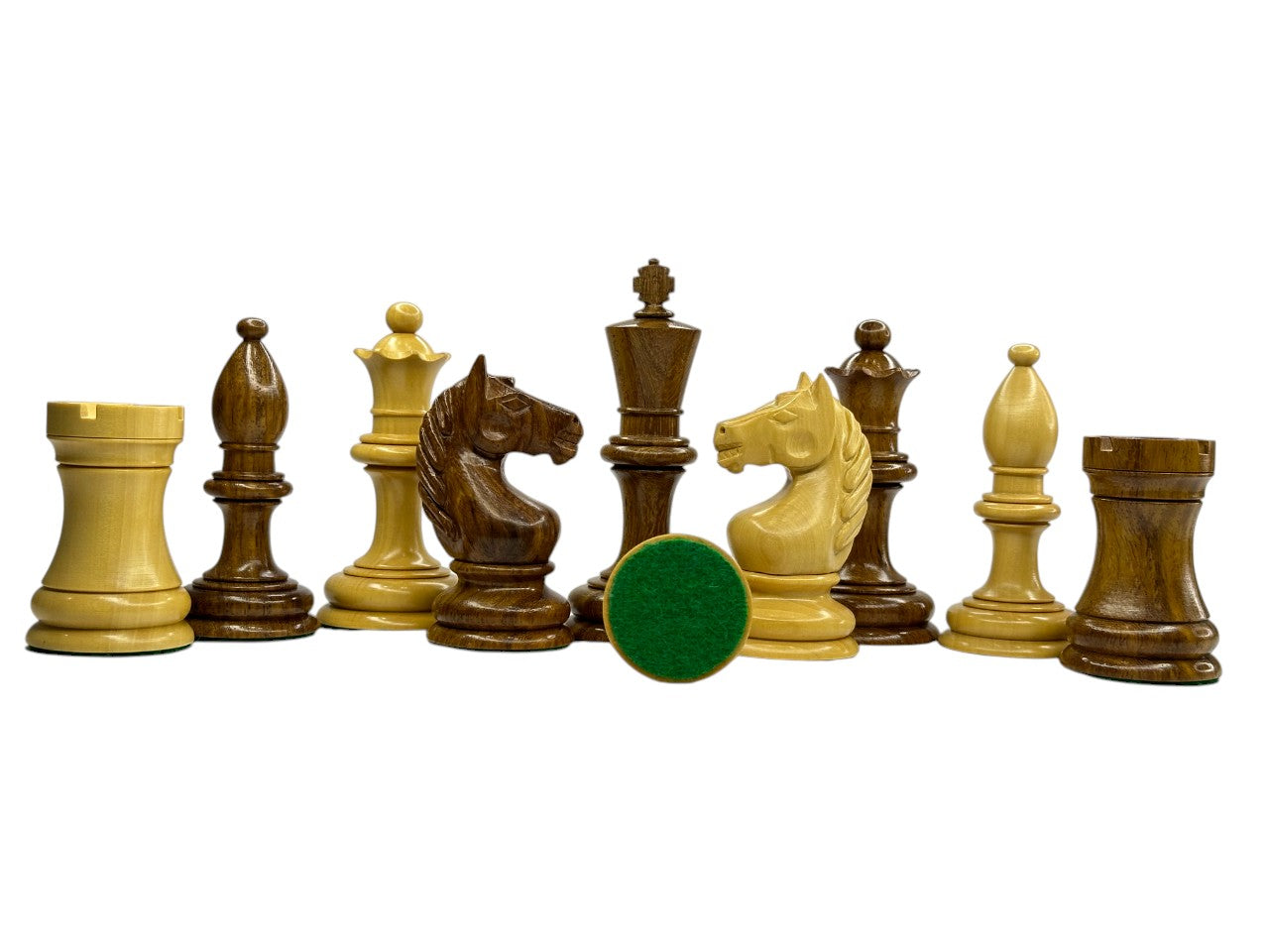 1933 Botvinnik Flohr-I Soviet Chess Pieces Only Set -Golden Rosewood- 3.6" King