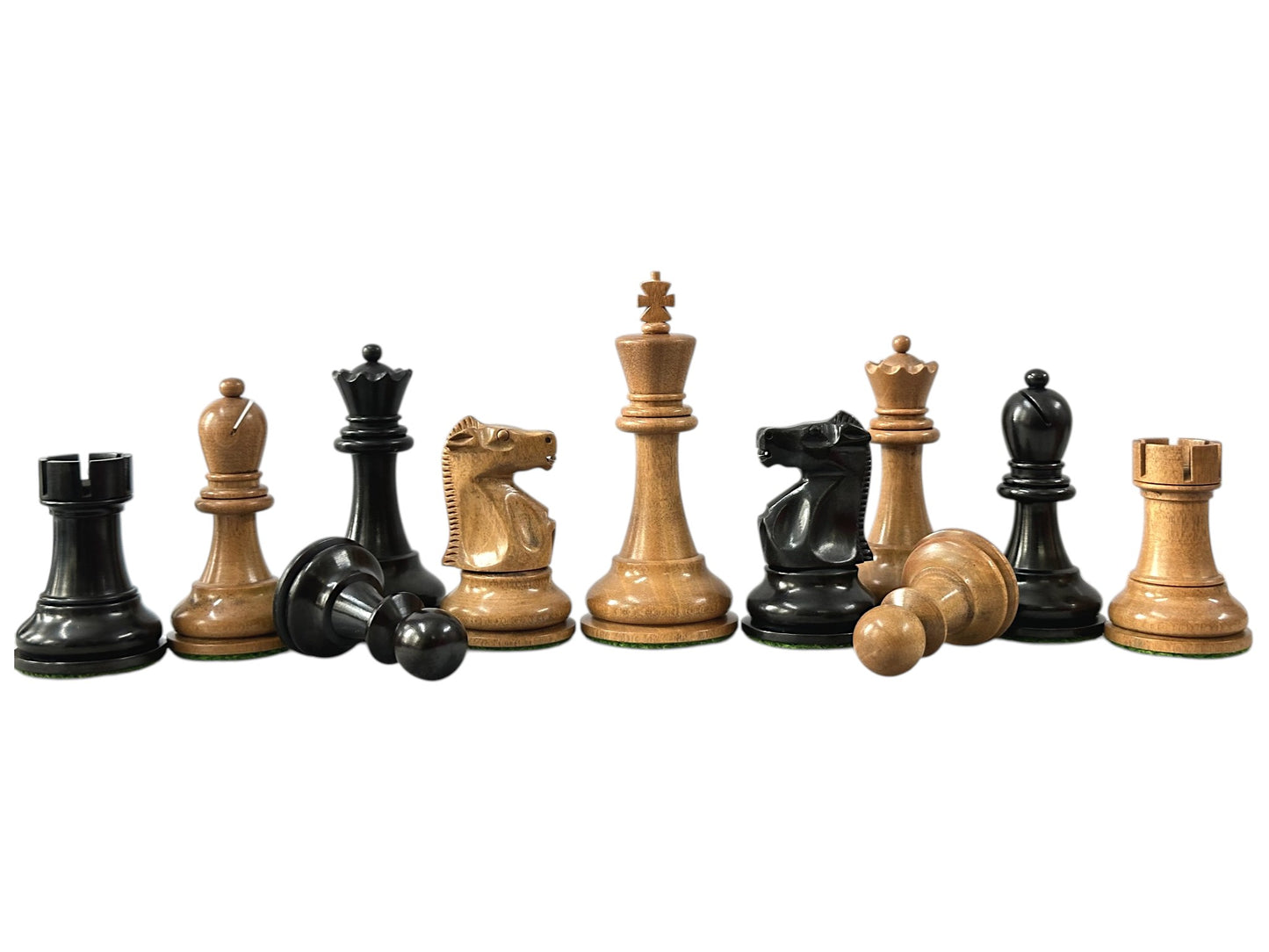 1972 Fischer Spassky Championship Series Chess Pieces Set –Distressed & Ebonised Boxwood
