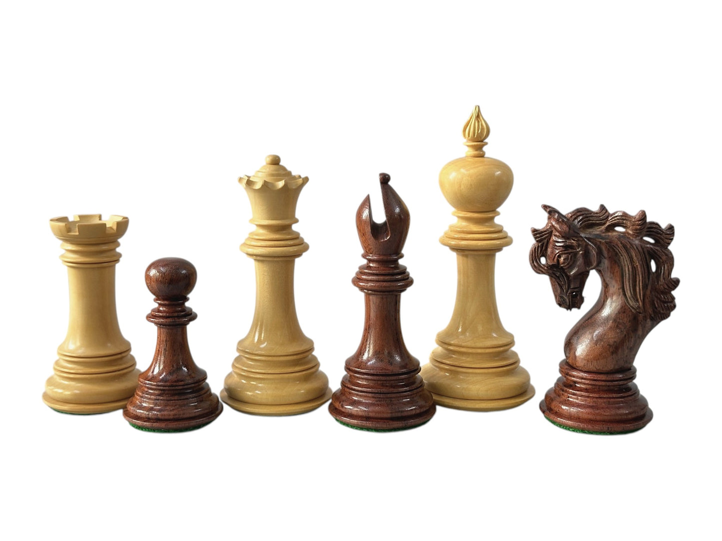 The Benevento Series Luxury Chess Pieces Only Set- 4.4" King- Triple Weighted Anjan Wood