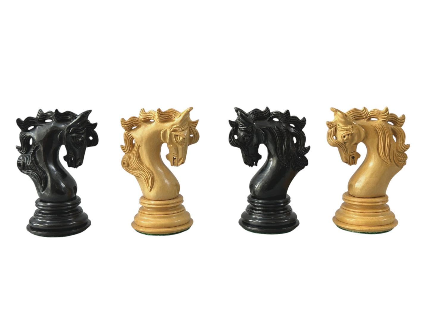 The Benevento Series Luxury Chess Pieces Only Set- 4.4" King- Triple Weighted Ebony Wood
