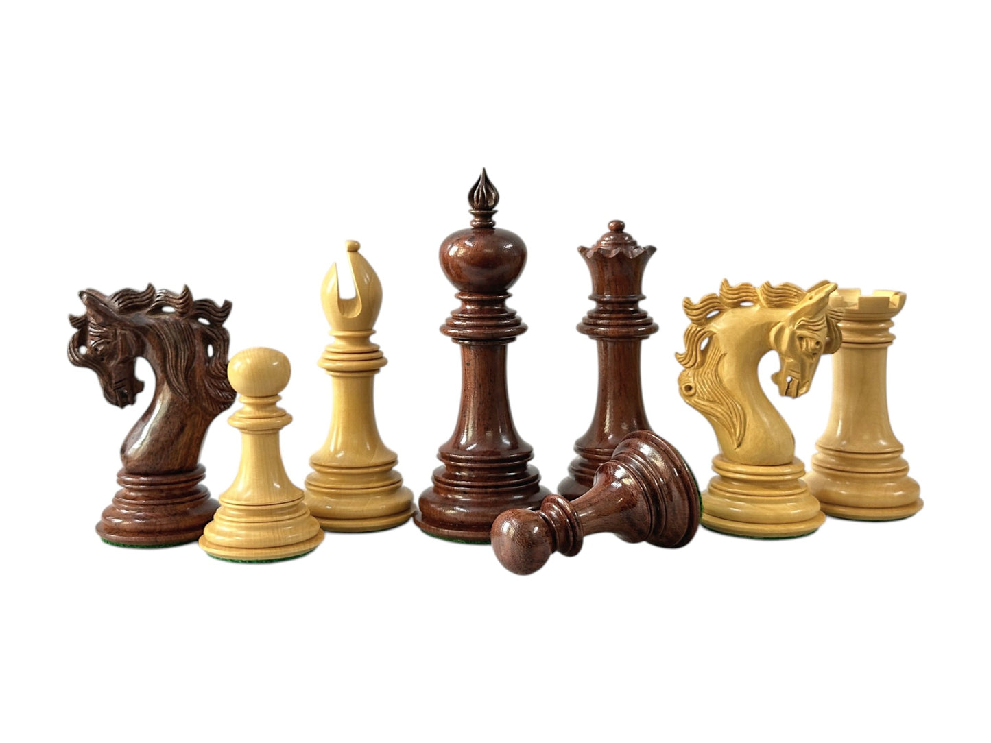 The Benevento Series Luxury Chess Pieces Only Set- 4.4" King- Triple Weighted Anjan Wood