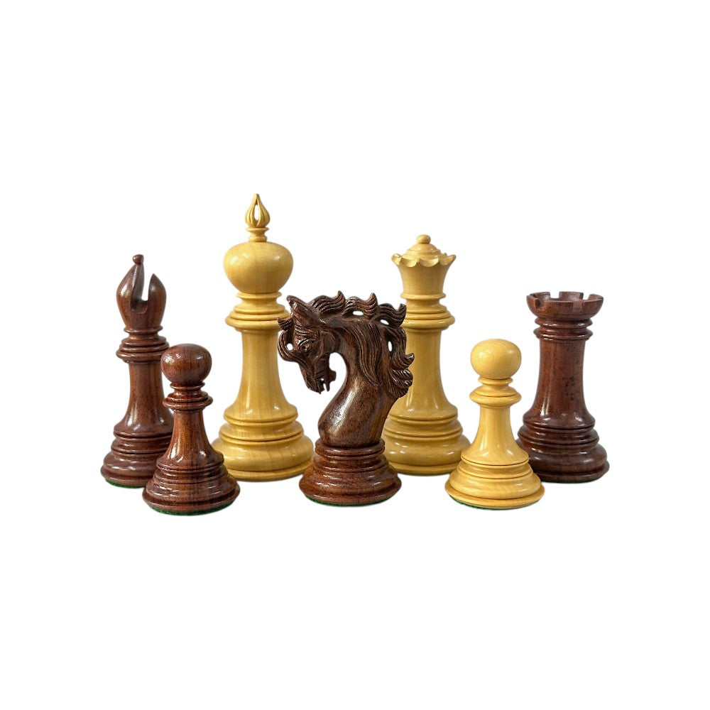 The Benevento Series Luxury Chess Pieces Only Set- 4.4" King- Triple Weighted Anjan Wood