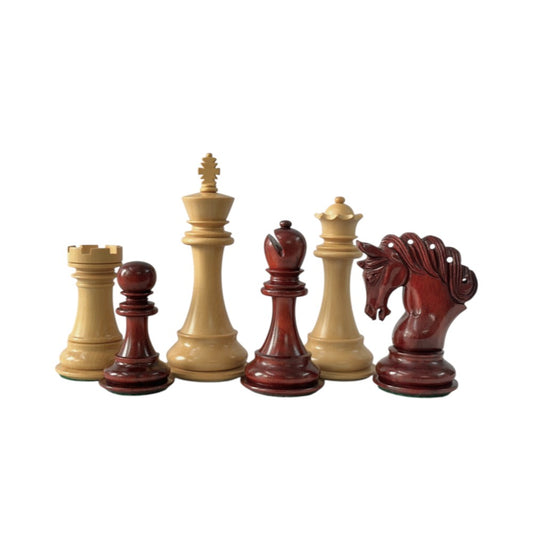 The Pegasus Series Artisan Luxury Staunton Chess Pieces- 4.6" King- Triple Weighted Bud Rosewood