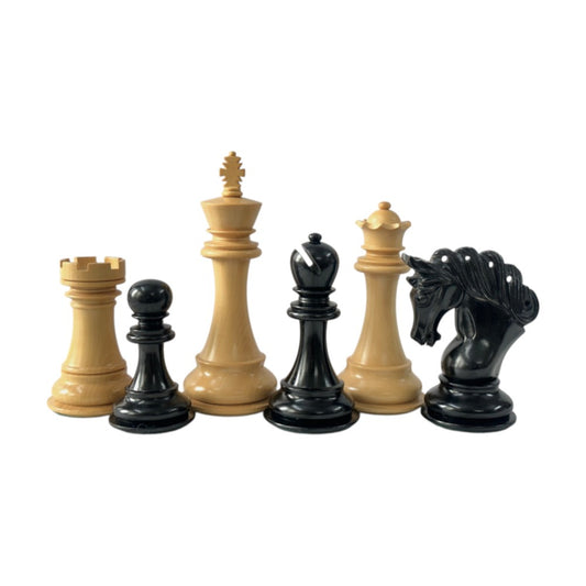 The Pegasus Series Artisan Luxury Staunton Chess Pieces- 4.6" King- Triple Weighted Ebony