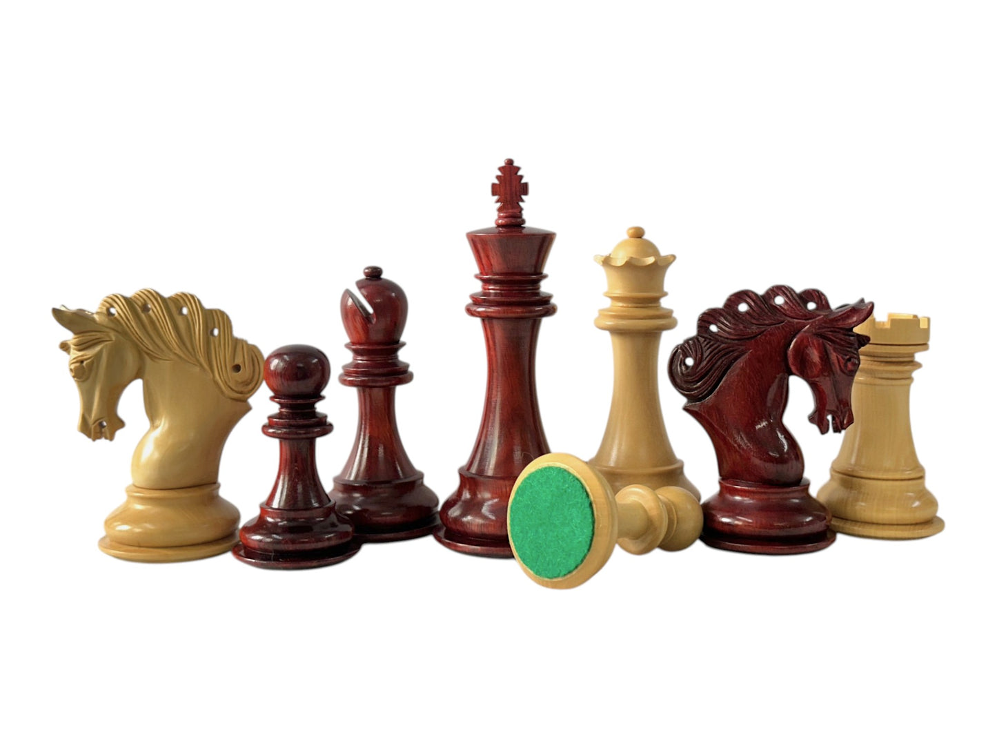 The Pegasus Series Artisan Luxury Staunton Chess Pieces- 4.6" King- Triple Weighted Bud Rosewood