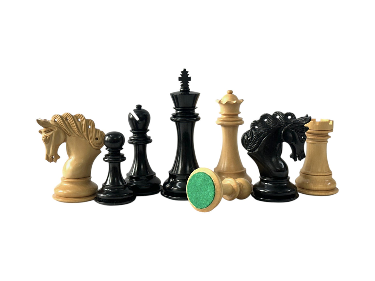 The Pegasus Series Artisan Luxury Staunton Chess Pieces- 4.6" King- Triple Weighted Ebony