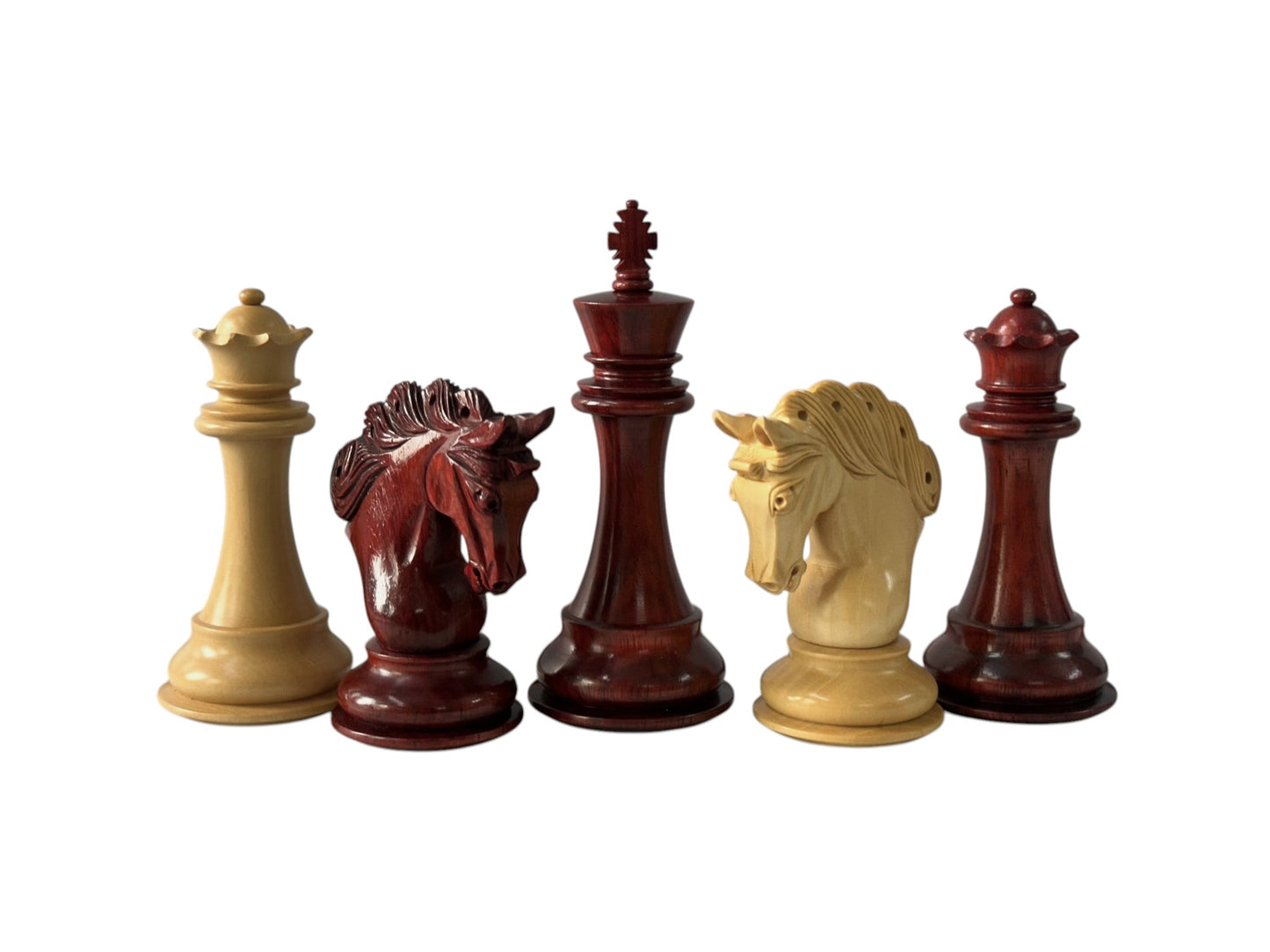 The Pegasus Series Artisan Luxury Staunton Chess Pieces- 4.6" King- Triple Weighted Bud Rosewood