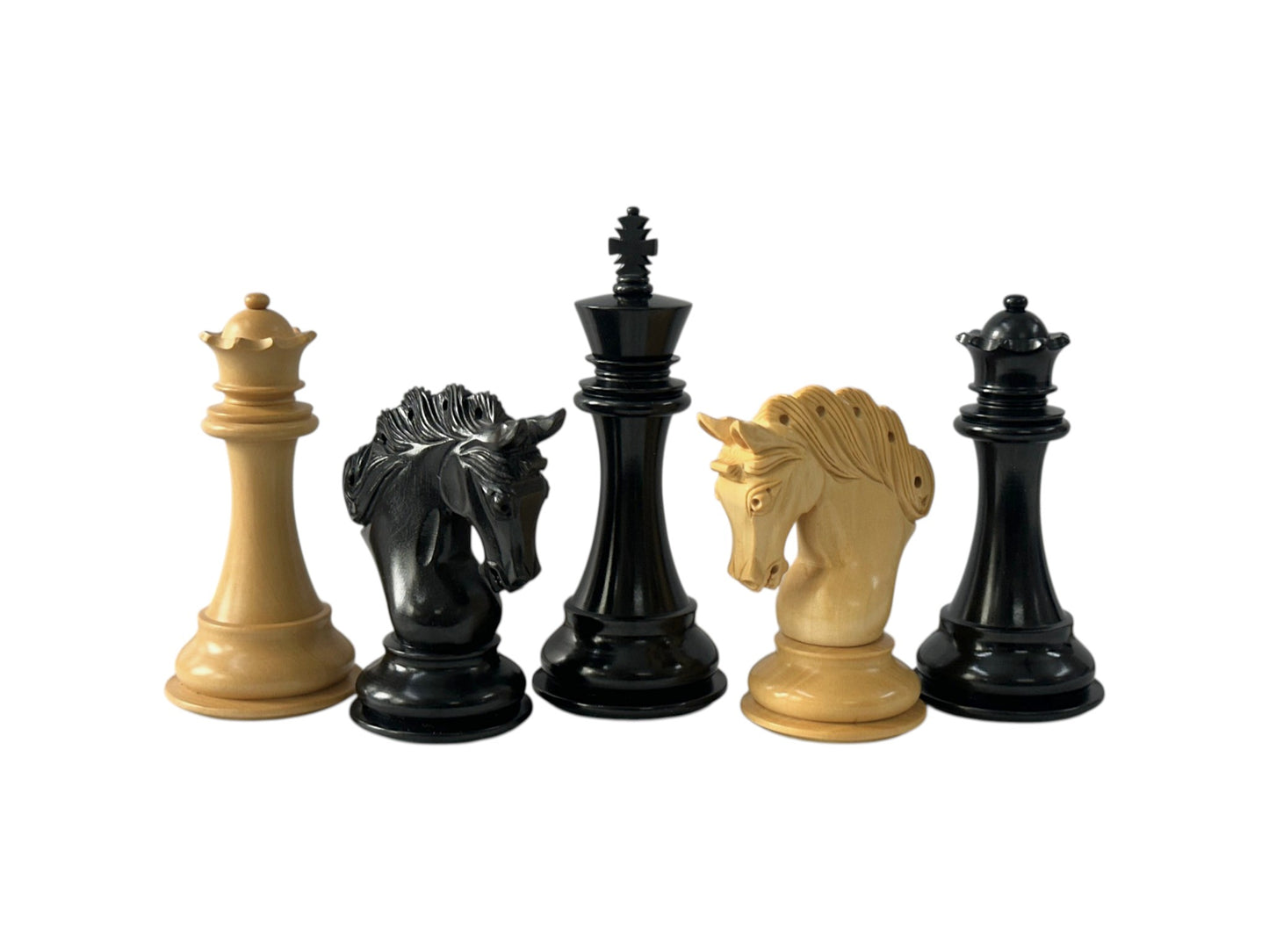 The Pegasus Series Artisan Luxury Staunton Chess Pieces- 4.6" King- Triple Weighted Ebony
