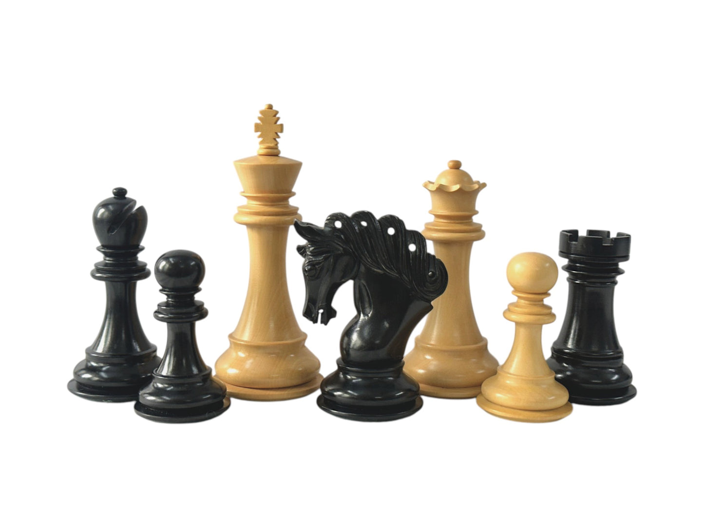 The Pegasus Series Artisan Luxury Staunton Chess Pieces- 4.6" King- Triple Weighted Ebony