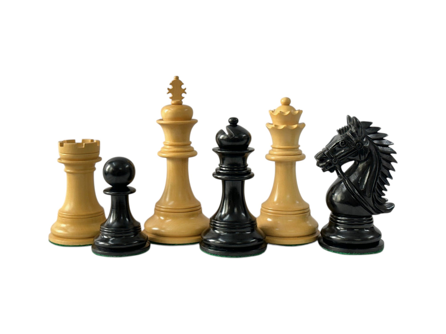 The Chesterfield Series Luxury Chess Pieces - 4.2" King- Triple Weighted Ebony Wood