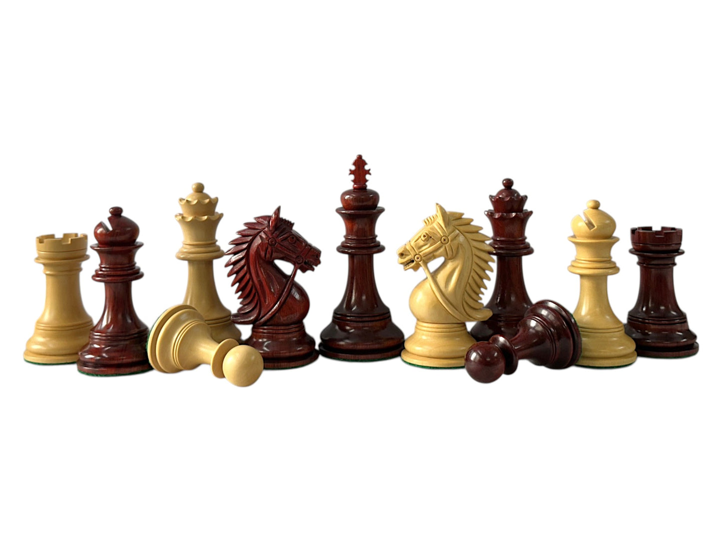 The Chesterfield Series Luxury Chess Pieces - 4.2" King- Triple Weighted Bud Rosewood