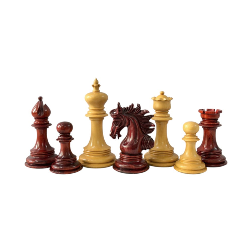 The Arabian Knight Series Artisan Luxury Staunton Chess Pieces- 4.2" King- Triple Weighted Bud Rosewood
