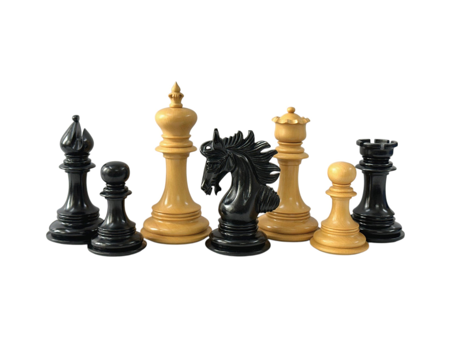 The Arabian Knight Series Artisan Luxury Staunton Chess Pieces- 4.2" King- Triple Weighted Ebony